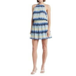 New Ramy Brook Women's Leona Knit Halter Dress Blue M